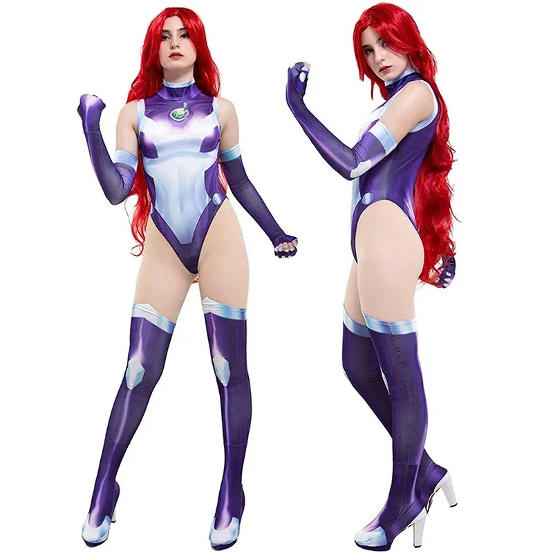 Anime Cosplay Bodysuit - 72th Anime Teen Titans Starfire Koriand'r