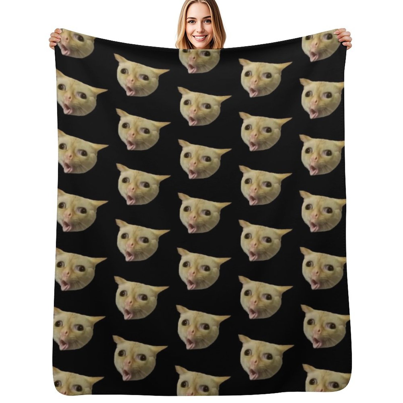 Coughing cat meme Throw Blanke - Anime Cosplay Meme recension och pris