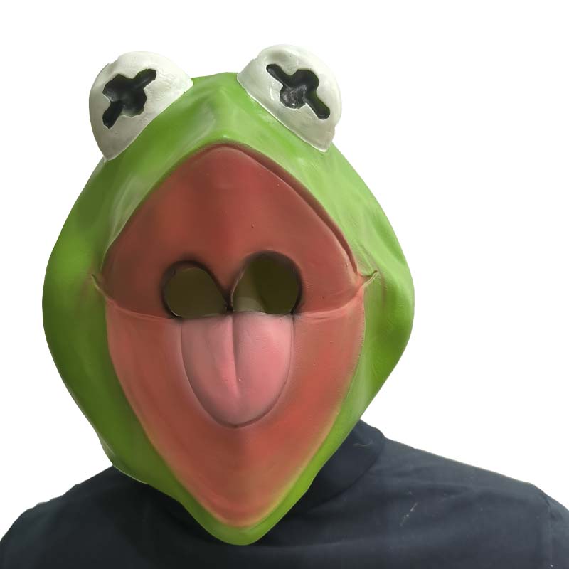 The Kermit Frog Meme Head Mask - Anime Cosplay Meme recension och pris