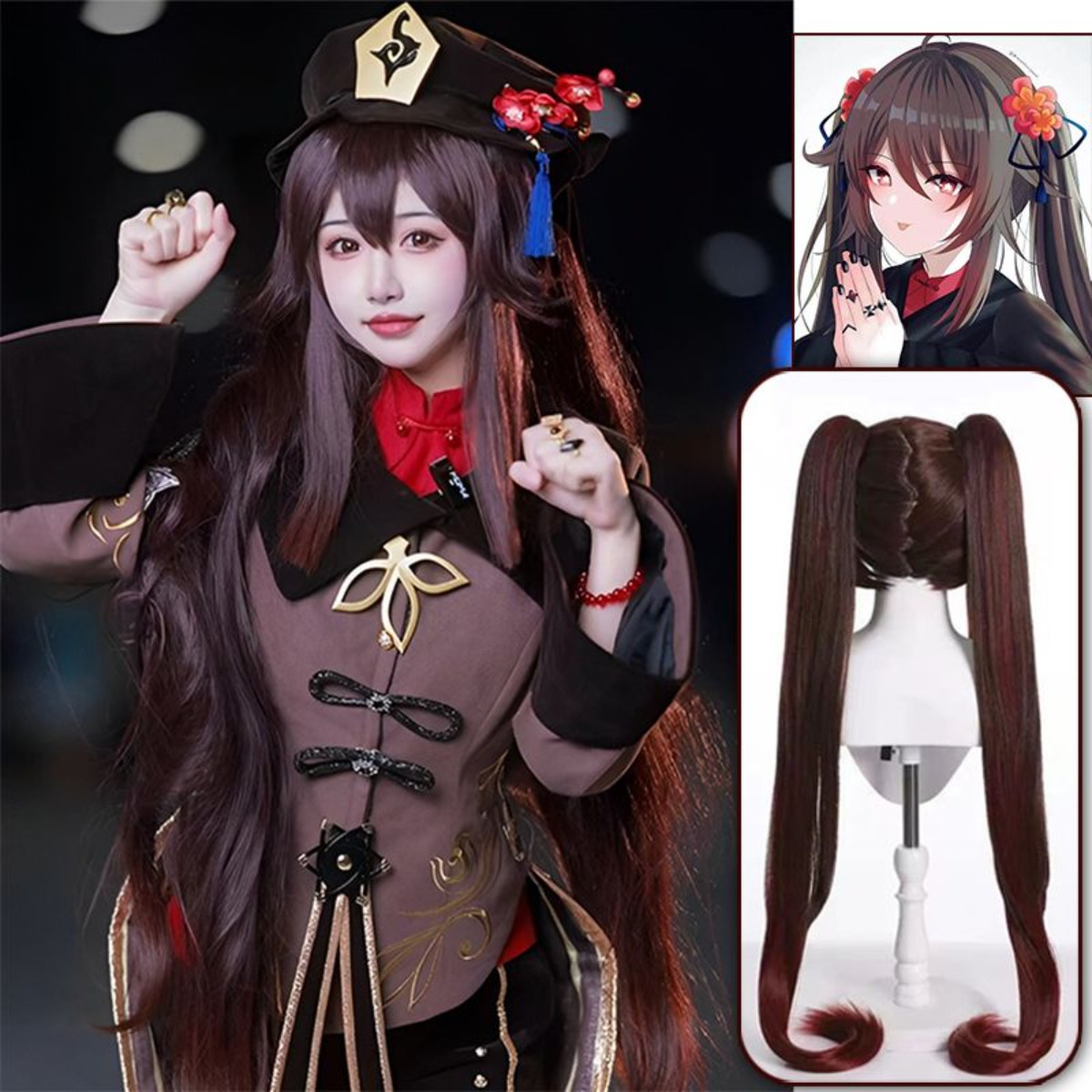 Genshin Impact Hu Tao Cosplay  - Anime Cosplay Duo recension och pris