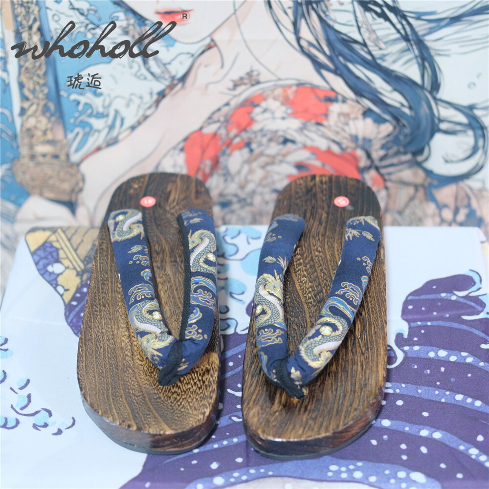 Man Wooden Clogs Slippers Wome - Anime Cosplay Thick recension och pris