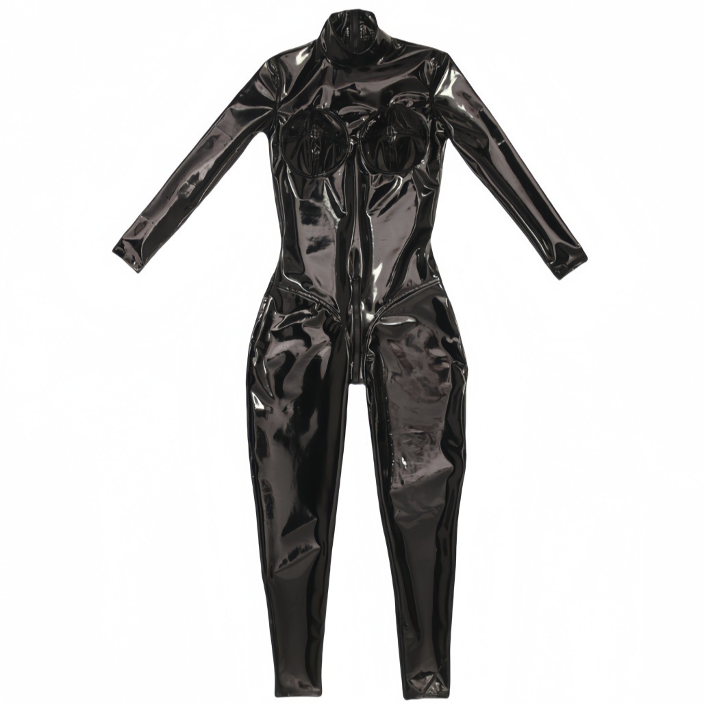 Women Sexy Black Shiny PU Leat - Anime Cosplay Bodysuit recension och pris