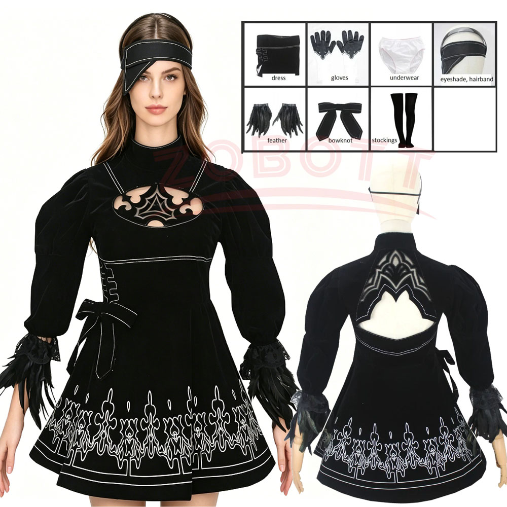 8PCS anime 2B Cosplay Costume  - Anime Cosplay Eyes recension och pris